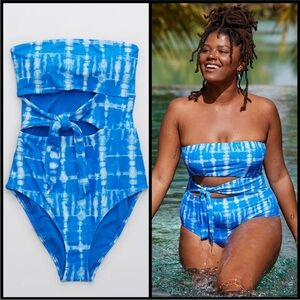Aerie strapless wrap one piece tie day bathing suit XL